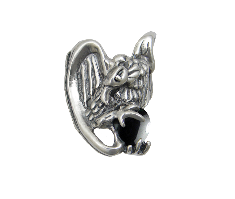 Sterling Silver Heavy Weight Vulture Ring With Hematite Size 8 Sterling Silver Heavy Weight Vulture Ring With Hematite Size 8